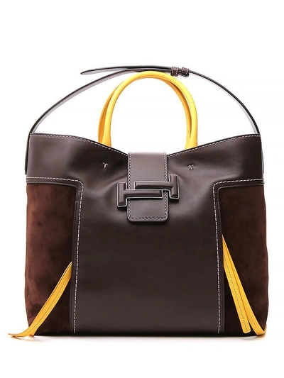 Shop Tod's Double T Tote Bag In Brown