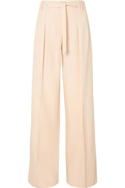 Shop Roland Mouret Woodcourt Alpaca And Wool-blend Wide-leg Pants In Cream