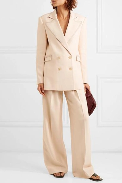 Shop Roland Mouret Woodcourt Alpaca And Wool-blend Wide-leg Pants In Cream