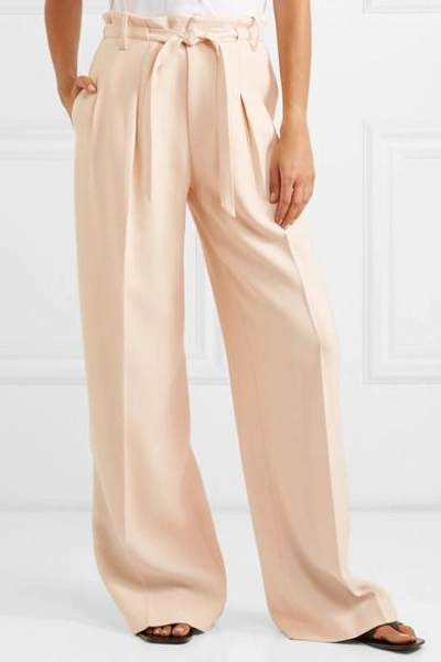 Shop Roland Mouret Woodcourt Alpaca And Wool-blend Wide-leg Pants In Cream