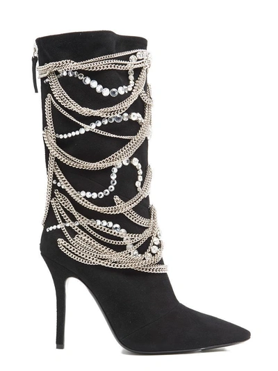 Shop Giuseppe Zanotti Design Chain Embellished Boots In Black