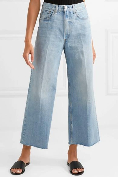 Shop Rag & Bone Haru High-rise Wide-leg Jeans In Light Denim