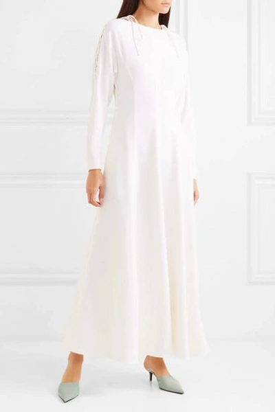 Shop Stella Mccartney Lace-up Cady Maxi Dress In Ivory