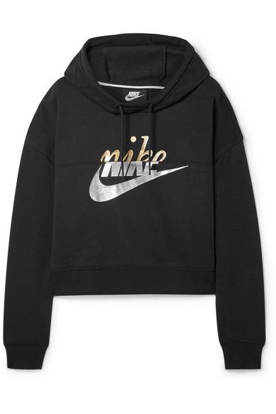 nike metallic crop hoodie