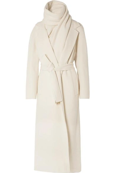 Shop The Row Tooman Cashmere And Wool-blend Coat And Scarf In Ivory