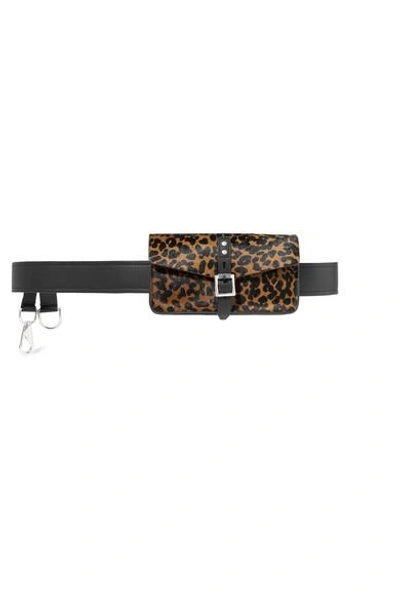 Shop Rag & Bone Dwight Leopard-print Calf Hair And Leather Belt Bag In Black