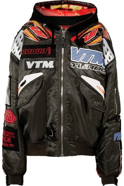 Vetements + Alpha Industries Oversized Distressed Embellished Shell Bomber  Jacket In Black | ModeSens