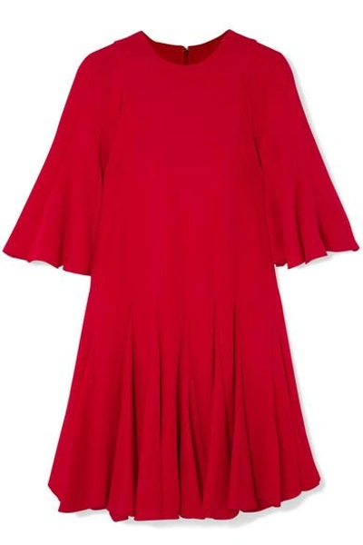 Shop Valentino Pleated Silk Crepe De Chine Mini Dress