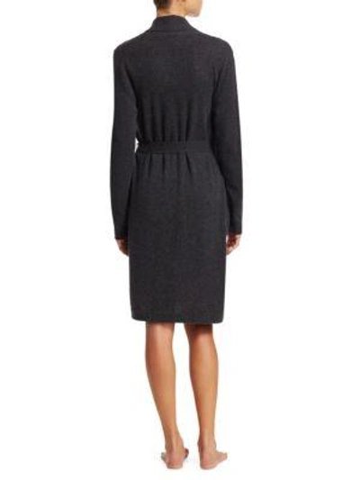 Shop Saks Fifth Avenue Short Bathrobe In Charcoal