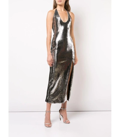 Shop Galvan Silver Chrome Dress
