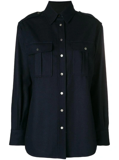 Shop Holland & Holland Long-sleeve Flared Shirt - Black
