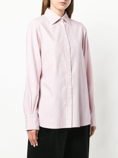 Shop Holland & Holland Oversized Long-sleeve Shirt - Pink