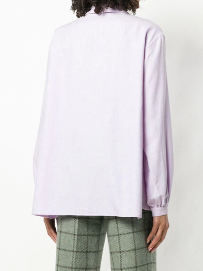 Shop Holland & Holland Long-sleeve Flared Blouse - Pink