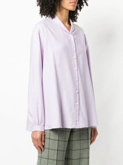 Shop Holland & Holland Long-sleeve Flared Blouse - Pink