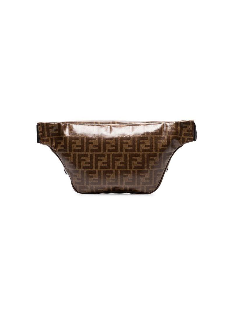 Fendi Fila Logo Print Bum Bag In Brown | ModeSens