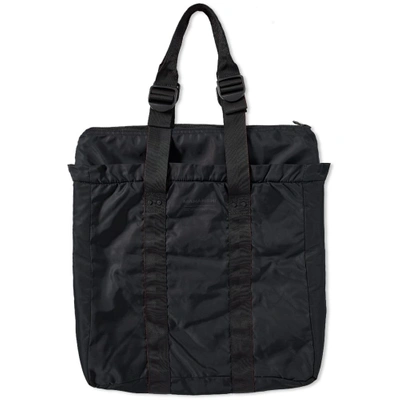 Shop Maharishi Miltype Tote Bag In Black