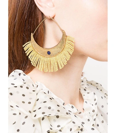 Shop Aurelie Bidermann Gold Fringe Earrings