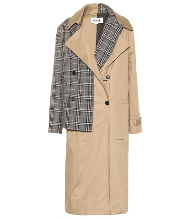 Shop Monse Cotton-blend Trench Coat In Beige