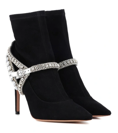 Shop Sophia Webster Lorena Stretch-suede Ankle Boots In Black