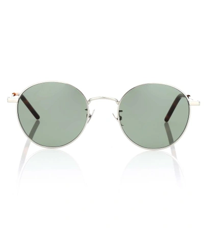 Shop Saint Laurent Classic 250 Round Sunglasses In Silver