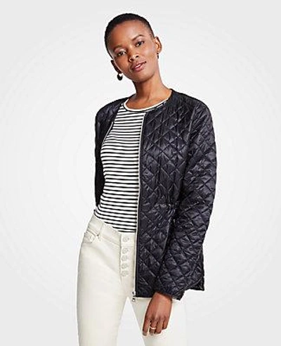 Shop Ann Taylor Quilted Puffer Jacket In Black
