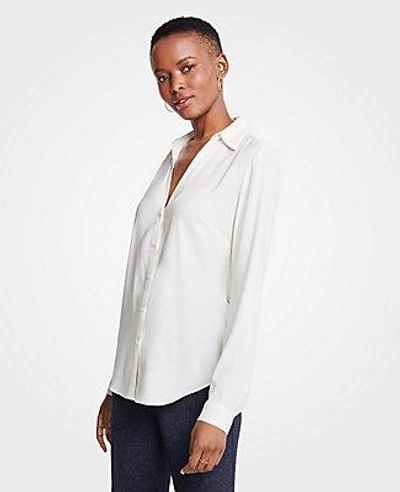 Shop Ann Taylor Petite Essential Shirt In Winter White
