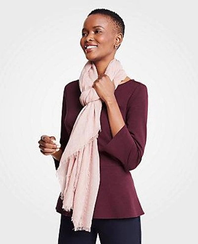 Shop Ann Taylor Shimmer Stripe Scarf In Bright Orchid