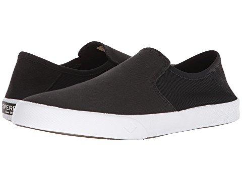 sperry black slip on sneakers