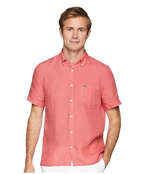 lacoste button down short sleeve