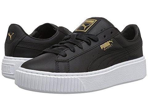 puma basket platform black and gold