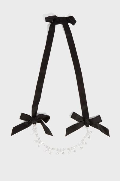 Shop Simone Rocha Crystal Tie Back Necklace In Clear