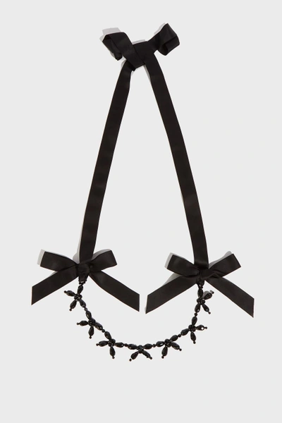 Shop Simone Rocha Crystal Tie Back Necklace In Jet