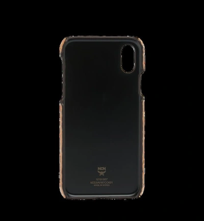 Shop Mcm Iphone X Case In Visetos Original In Cognac | Cognac