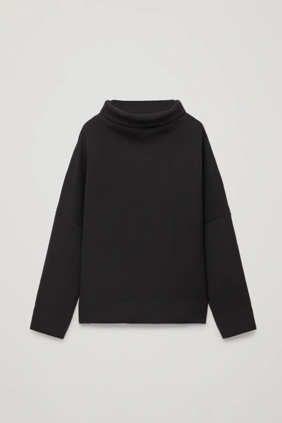 Shop Cos Funnel-neck Scuba Dress In Black