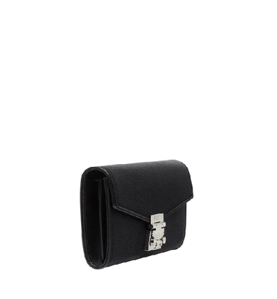 Shop Mcm Patricia Crossbody In Grained Leather In Bk