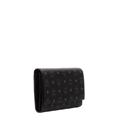 Mcm Original Visetos Coated Canvas Flap Wallet In Black | Black