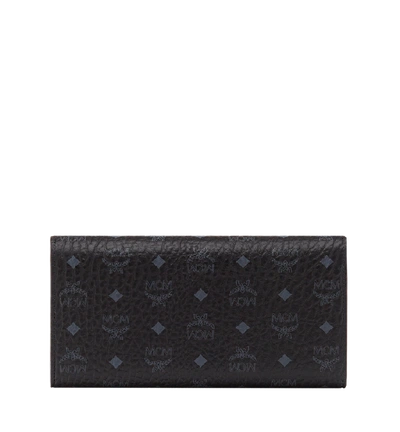 Mcm Original Visetos Coated Canvas Flap Wallet In Black | Black