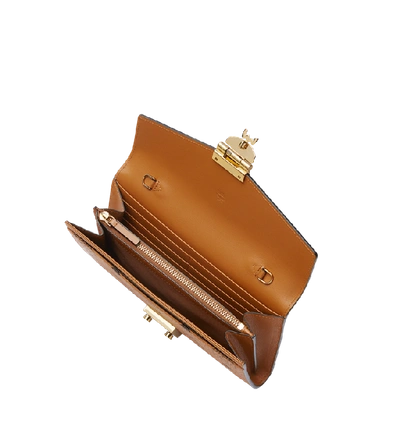 Mcm Tracy Crossbody Wallet In Visetos In Cognac