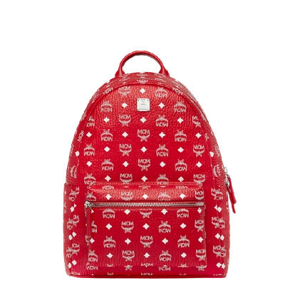 Shop Mcm Stark White Logo Backpack In Visetos In Rv