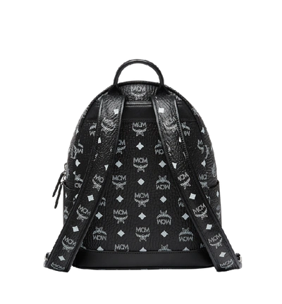 Shop Mcm Stark White Logo Backpack In Visetos In Bv