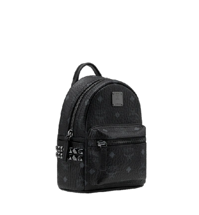 Shop Mcm Stark Side Studs Bebe Boo Rucksack In Visetos In Black | Black