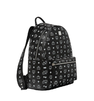 Shop Mcm Stark White Logo Backpack In Visetos In Bv