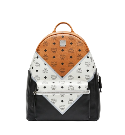 Shop Mcm Stark Chevron Backpack In Visetos Colorblock Leather