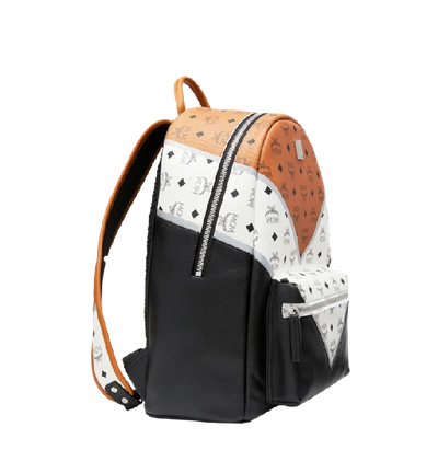 Shop Mcm Stark Chevron Backpack In Visetos Colorblock Leather