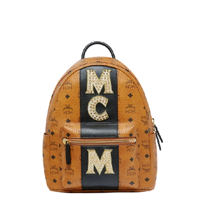 Shop Mcm Stark Logo Stripe Backpack In Visetos In Co