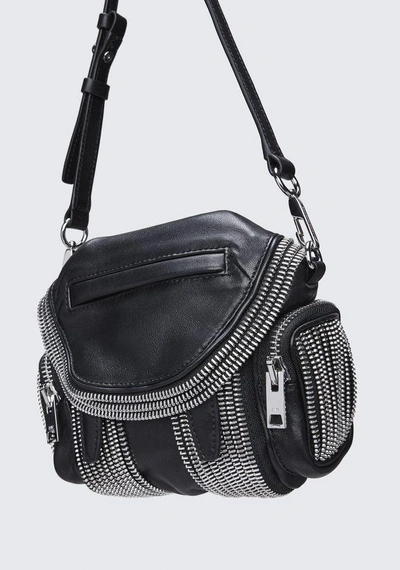 Shop Alexander Wang Micro Marti Zipper Crossbody In Black