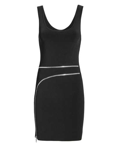 Shop Alexander Wang Curved Zip Detail Black Dress