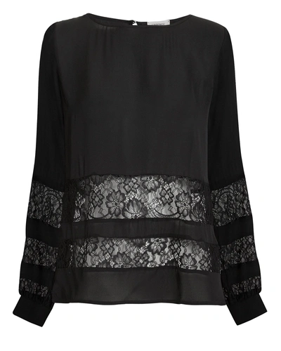 Shop L Agence Petra Lace Blouse Black