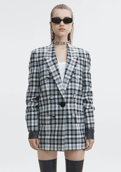 Shop Alexander Wang Single Breasted Jacket In Black & White
