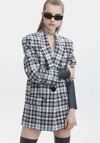 Shop Alexander Wang Single Breasted Jacket In Black & White